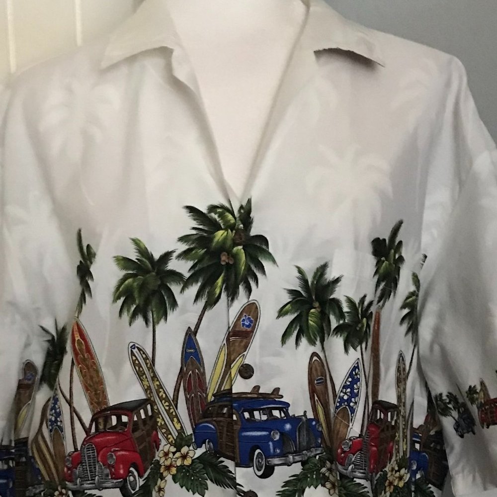 Pacific Legend 100% Cotton Made in Hawaii Button-down Collar Surf Shirt Size XL